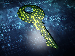 Image showing Security concept: Key on digital screen background