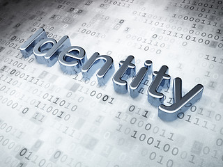 Image showing Protection concept: Silver Identity on digital background