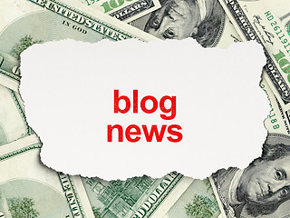 Image showing Blog News on Money background