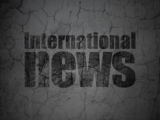 Image showing International News on grunge wall background