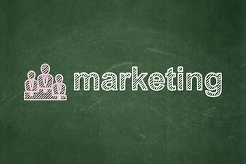 Image showing Business Team and Marketing on chalkboard background