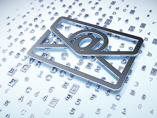 Image showing Business concept: Silver Email on digital background