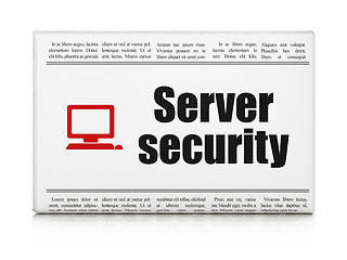 Image showing Privacy concept: newspaper with Server Security and Computer Pc