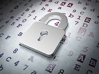 Image showing Data concept:  Closed Padlock on Hexadecimal Code background