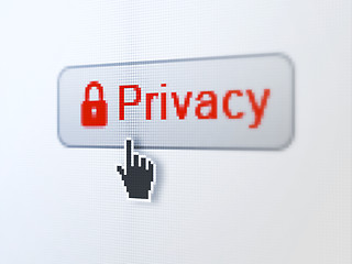 Image showing Safety concept: Privacy and Closed Padlock on digital button background