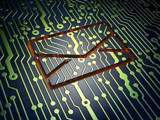 Image showing Business concept: Email on circuit board background