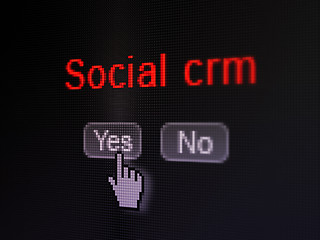 Image showing Finance concept: Social CRM on digital computer screen