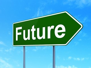 Image showing Timeline concept: Future on road sign background