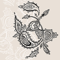 Image showing Hand Drawn Paisley ornament.