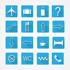 Image showing Airport icons - pictogram set