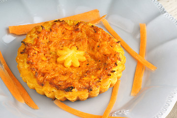 Image showing Mini vegetarian quiche with carrots