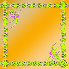 Image showing frame in the corner from light-green figures