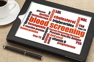 Image showing blood screening word cloud