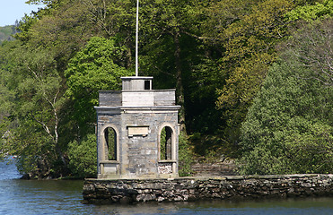 Image showing small tower lakeside