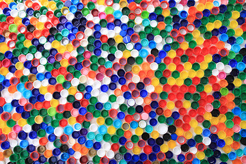 Image showing color plastic caps from pet bottles 