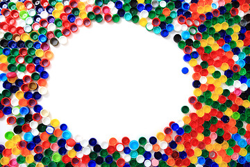 Image showing color plastic caps from pet bottles 