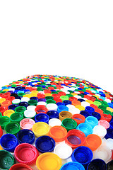 Image showing color plastic caps from pet bottles 