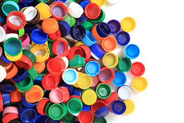 Image showing color plastic caps from pet bottles 