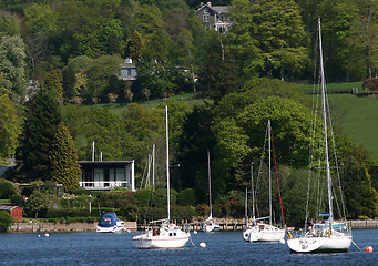 Image showing boats on the lake