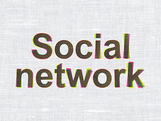 Image showing Social media concept: Social Network on fabric texture background