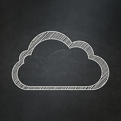 Image showing Cloud computing concept: Cloud on chalkboard background