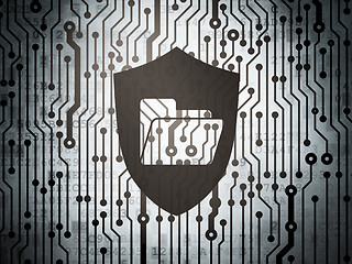 Image showing Finance concept: circuit board with Folder With Shield