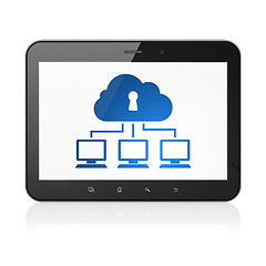 Image showing Privacy concept: Cloud Network on tablet pc computer