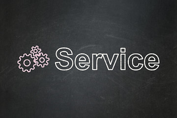 Image showing Business concept: Gears and Service on chalkboard background