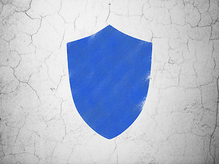 Image showing Security concept: Shield on wall background