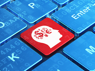 Image showing Education concept: Head With Finance Symbol on computer keyboard background