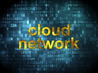 Image showing Cloud networking concept: Cloud Network on digital background