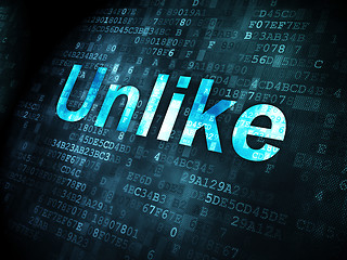 Image showing Social network concept: Unlike on digital background