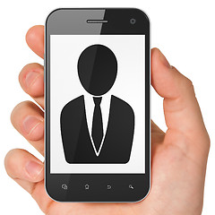 Image showing Law concept: Business Man on smartphone