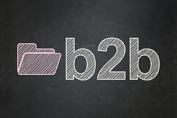 Image showing Business concept: Folder and B2b on chalkboard background