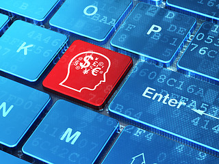 Image showing Business concept: Head With Finance Symbol on computer keyboard background