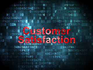 Image showing Advertising concept: Customer Satisfaction on digital background