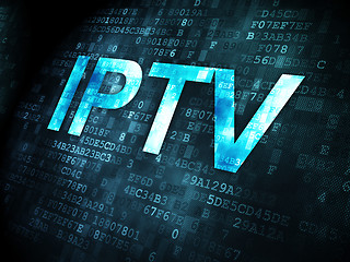 Image showing SEO web development concept: IPTV on digital background