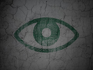 Image showing Security concept: Eye on grunge wall background