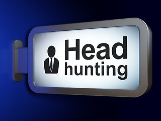 Image showing Finance concept: Head Hunting and Business Man on billboard background