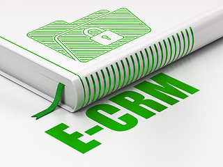 Image showing Finance concept: book Folder With Lock, E-CRM on white background