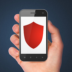 Image showing Security concept: Shield on smartphone