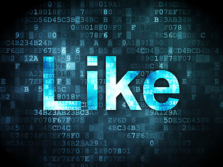 Image showing Social network concept: Like on digital background