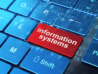 Image showing Data concept: Information Systems on computer keyboard background