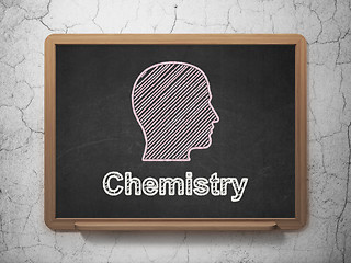 Image showing Education concept: Head and Chemistry on chalkboard background