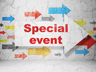 Image showing Finance concept: arrow with Special Event on grunge wall background