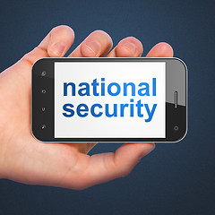 Image showing Protection concept: National Security on smartphone