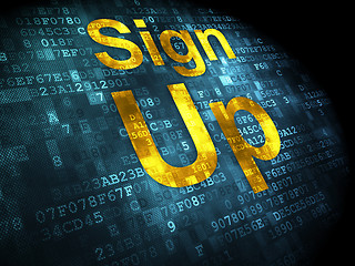 Image showing SEO web development concept: Sign Up on digital background