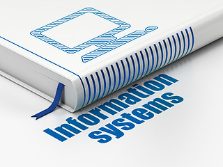 Image showing Data concept: book Computer Pc, Information Systems on white background