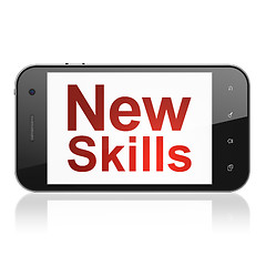 Image showing Education concept: New Skills on smartphone