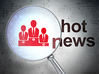 Image showing News concept: Business Team and Hot News with optical glass